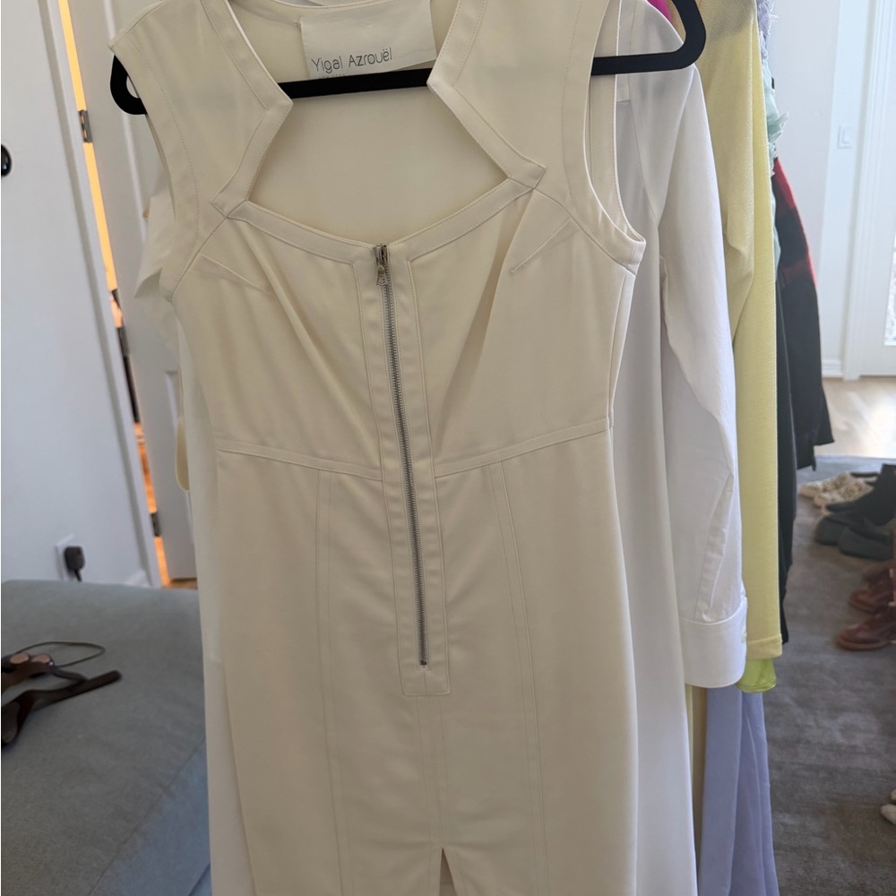 Yigal Azrouel Strapless Cream Dress with Zipper